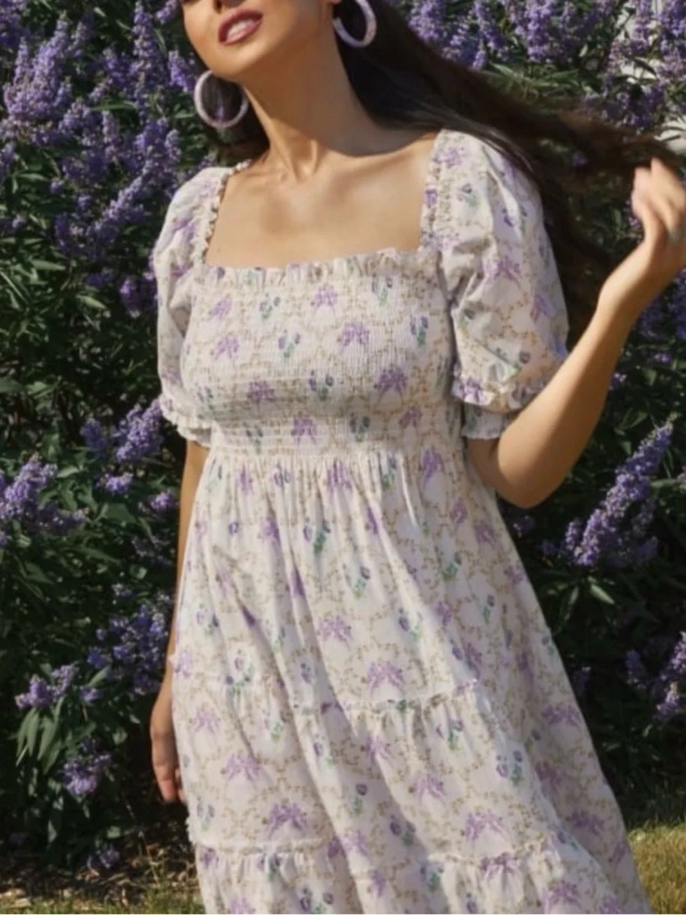 Hill House x Bridgerton x Phenomenal Nesli Nap Dress Whistledown Trellis Sz M - Picture 4 of 10